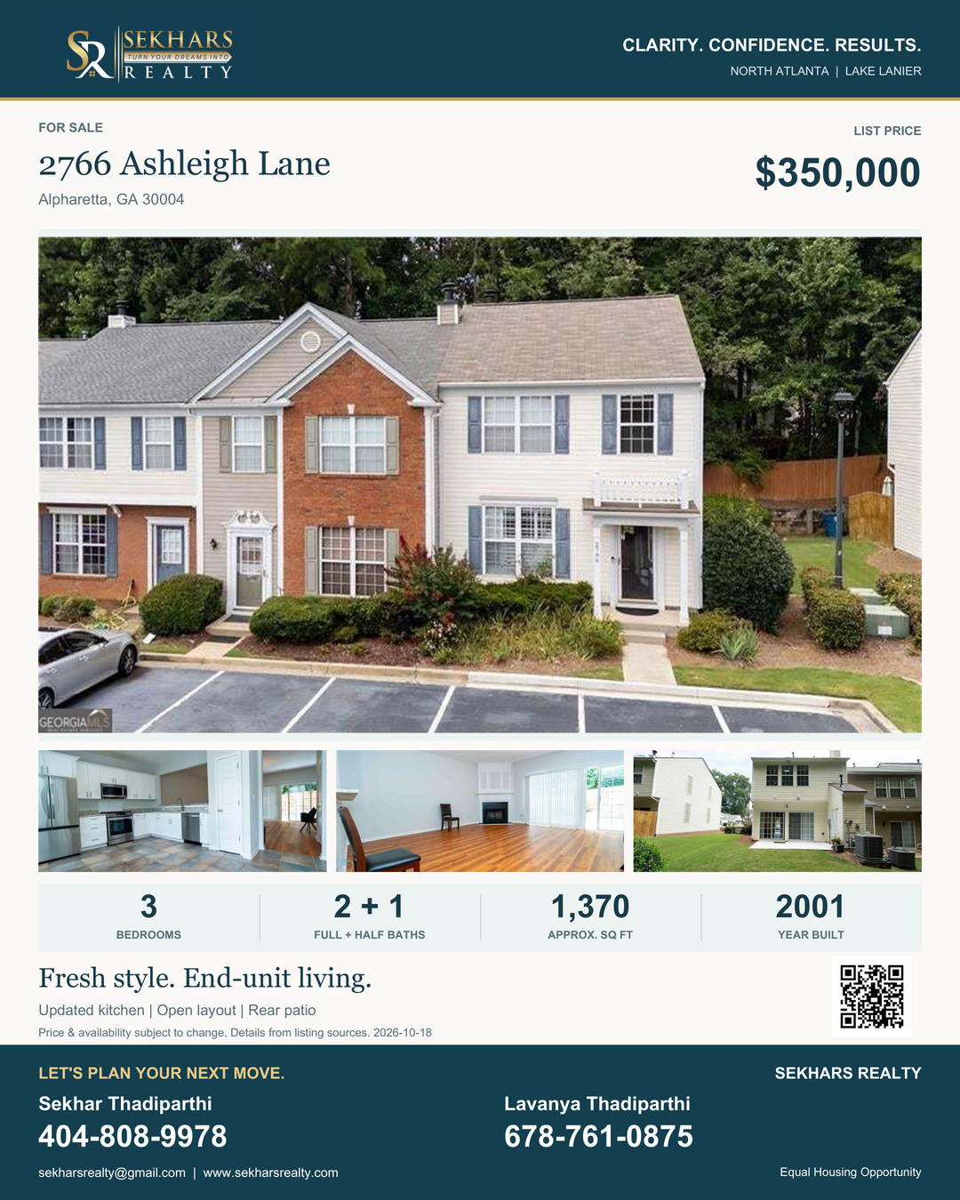 2766 Ashleigh Lane listing flyer