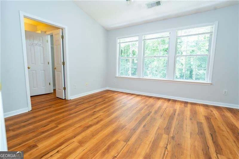 Bedroom with wide windows