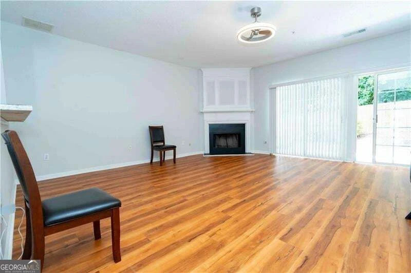 Family room with fireplace